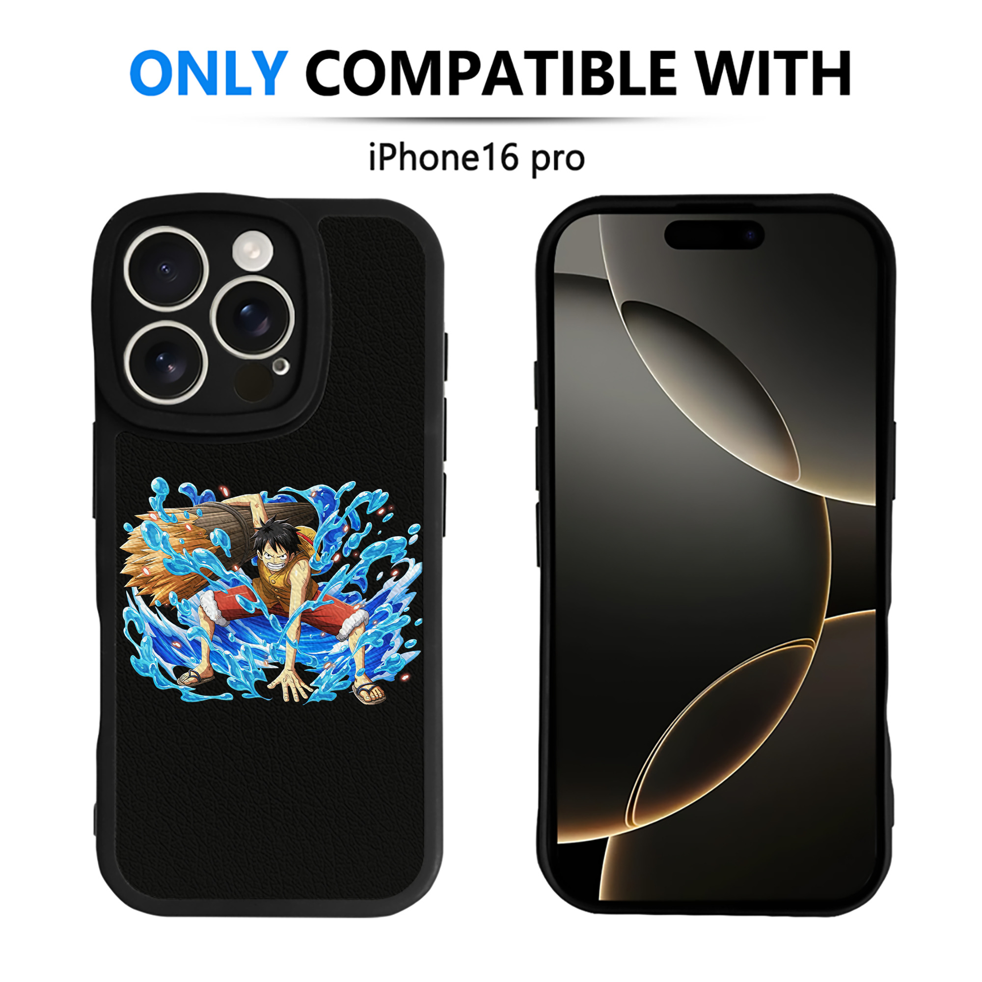 （画像用） ワンピース モンキー・D・ルフィ ONE PIECE Monkey D. Luffy 【iPhone 16シリーズ対応】シリコンスマホケース（レザー調） 材質：シリコン
